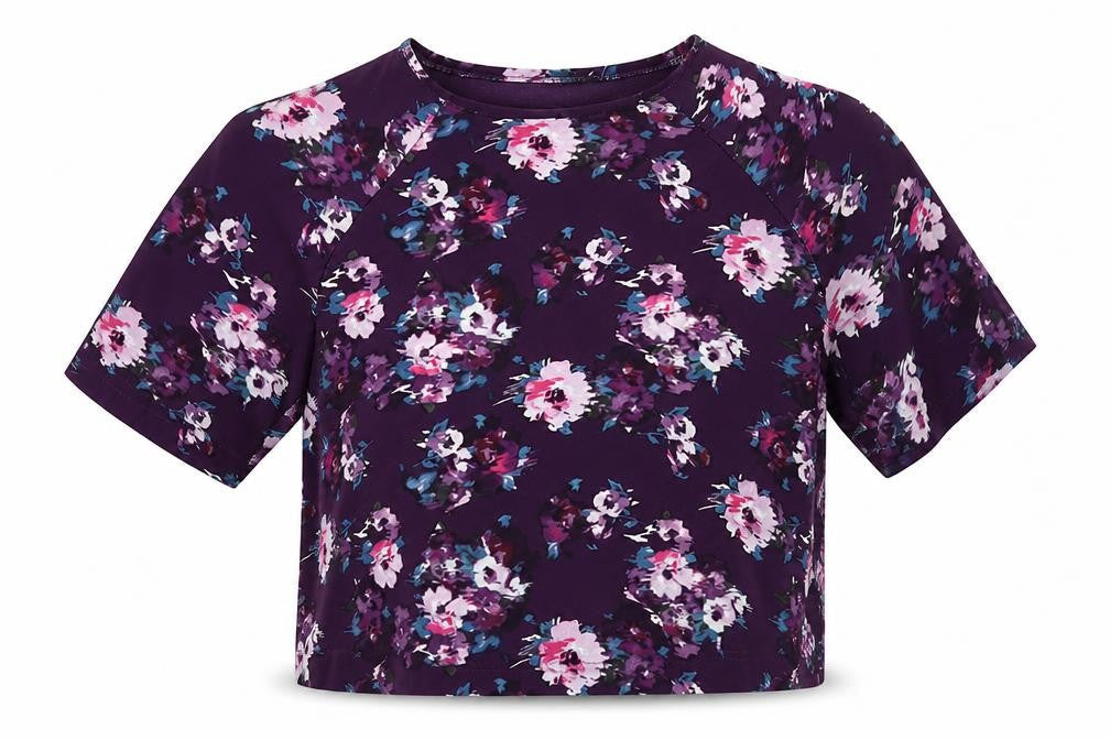 Womens UK Size 14 New Look Purple Cropped Blouse