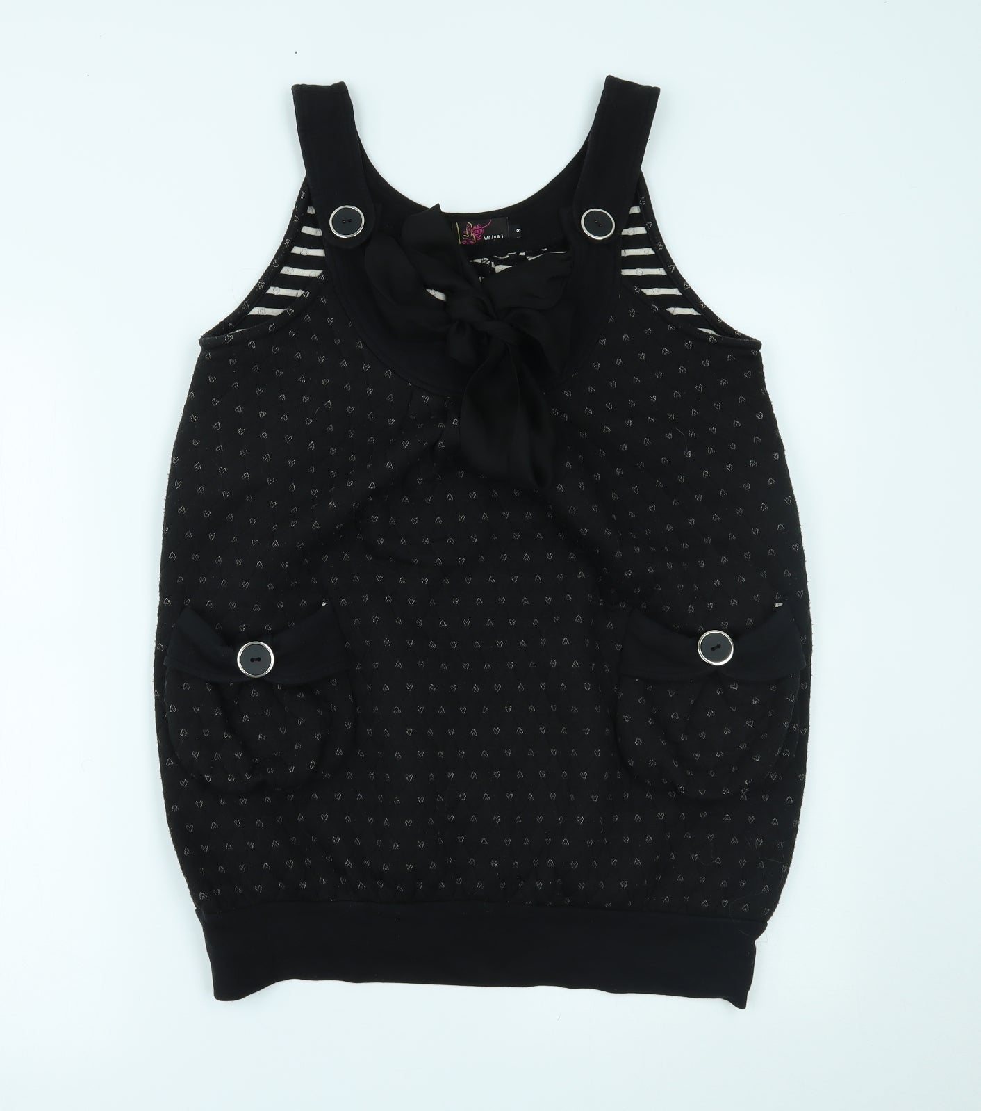 Yumi Womens Black Polka Dot  Shift  Size S