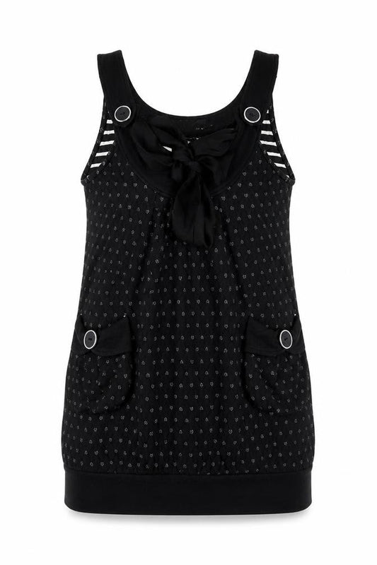 Yumi Womens Black Polka Dot  Shift  Size S