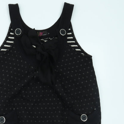 Yumi Womens Black Polka Dot  Shift  Size S