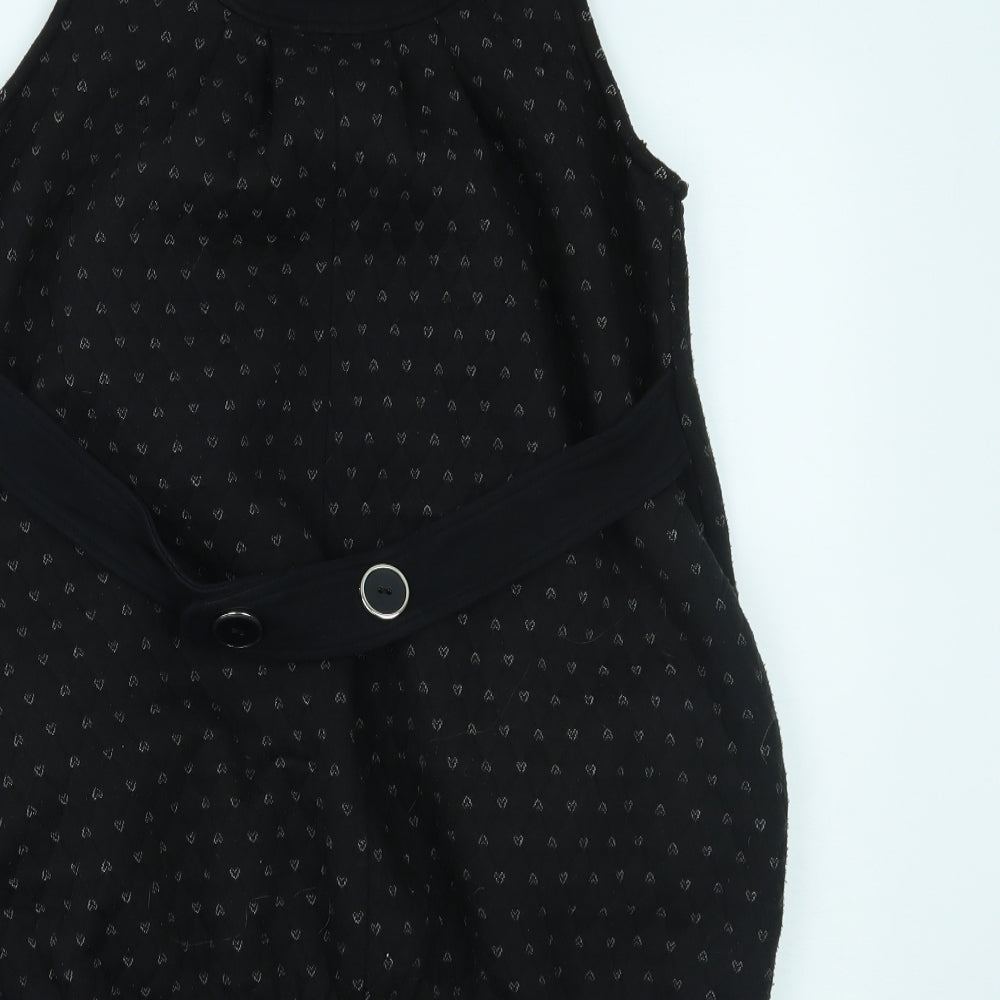 Yumi Womens Black Polka Dot  Shift  Size S