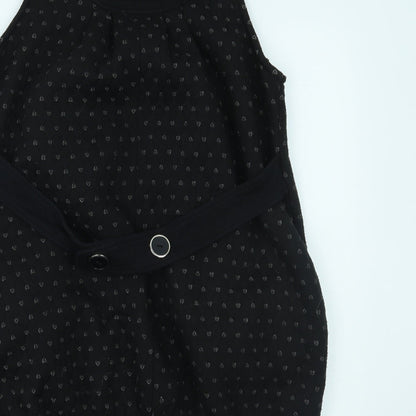Yumi Womens Black Polka Dot  Shift  Size S