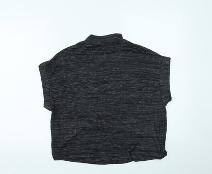 Womens UK Size 10 River Island Grey Cropped T-Shirt