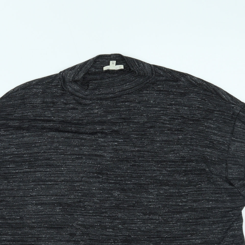 Womens UK Size 10 River Island Grey Cropped T-Shirt