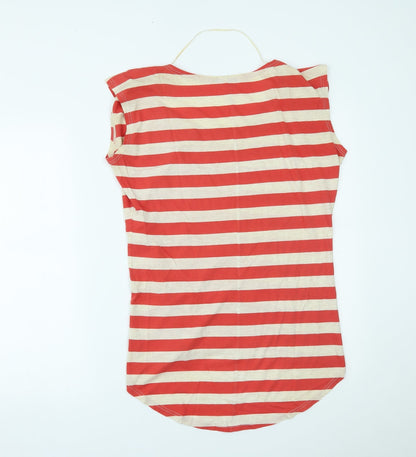 Womens UK Size 8 River Island Red Basic T-Shirt
