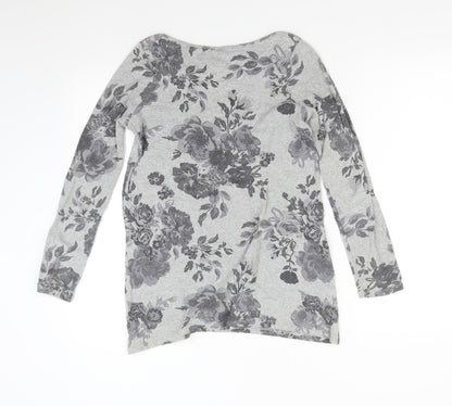 NEXT Womens Grey Floral  Pullover Jumper Size 6