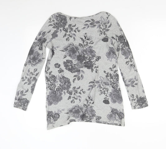 NEXT Womens Grey Floral  Pullover Jumper Size 6