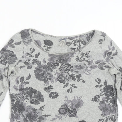 NEXT Womens Grey Floral  Pullover Jumper Size 6