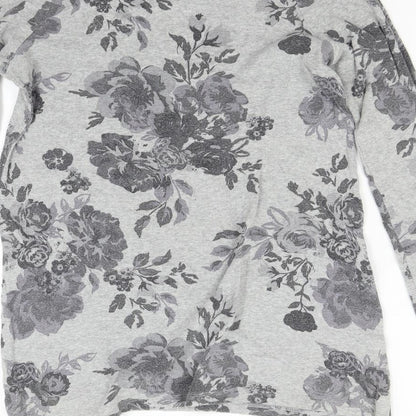 NEXT Womens Grey Floral  Pullover Jumper Size 6