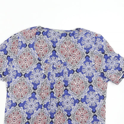 Womens UK Size 8 M&S Blue Basic T-Shirt
