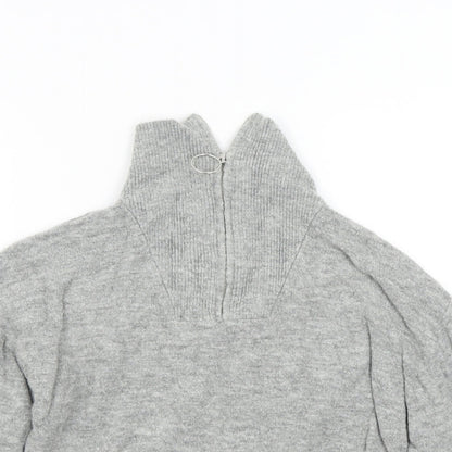 H&M Girls Grey  Knit Pullover Jumper Size XS