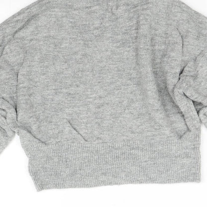 H&M Girls Grey  Knit Pullover Jumper Size XS