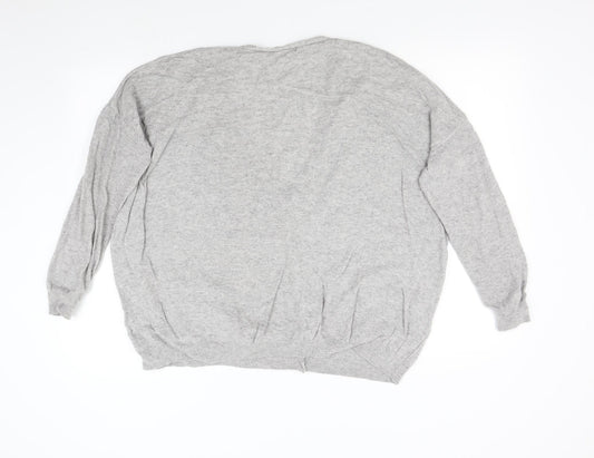 Bershka Womens Grey  Knit Cardigan Jumper Size S