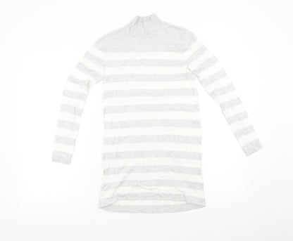Primark Womens Grey Striped Knit Pullover Jumper Size S