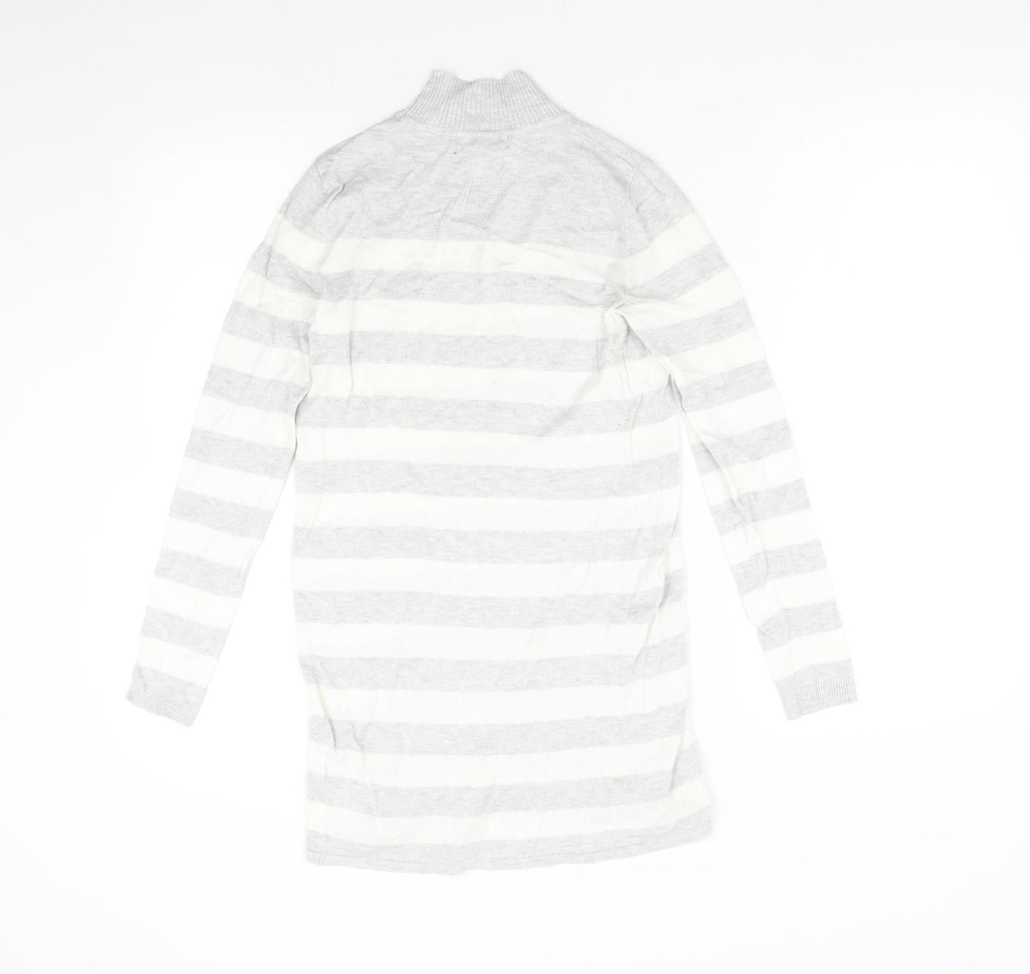 Primark Womens Grey Striped Knit Pullover Jumper Size S