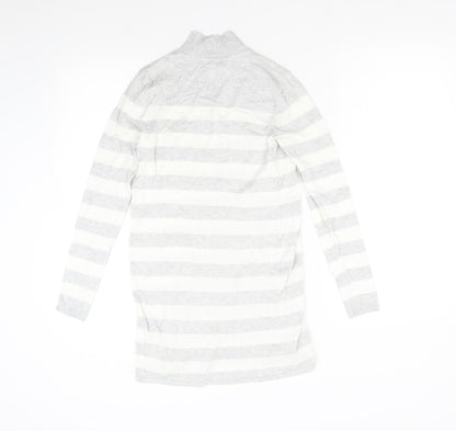 Primark Womens Grey Striped Knit Pullover Jumper Size S
