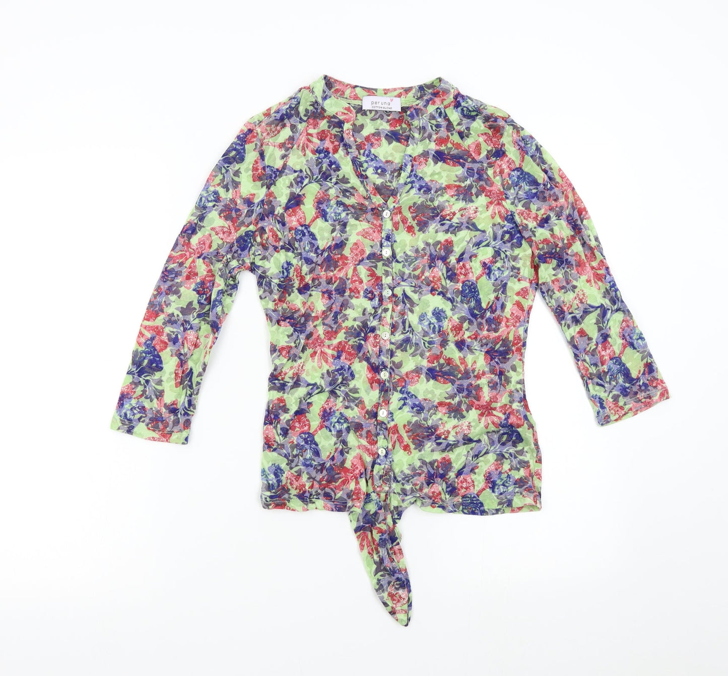 M&S Womens Multicoloured Floral  Basic Button-Up Size 8