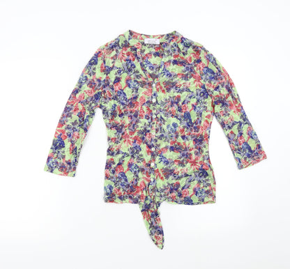 M&S Womens Multicoloured Floral  Basic Button-Up Size 8