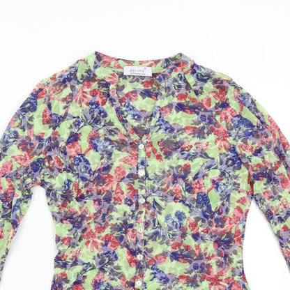 M&S Womens Multicoloured Floral  Basic Button-Up Size 8