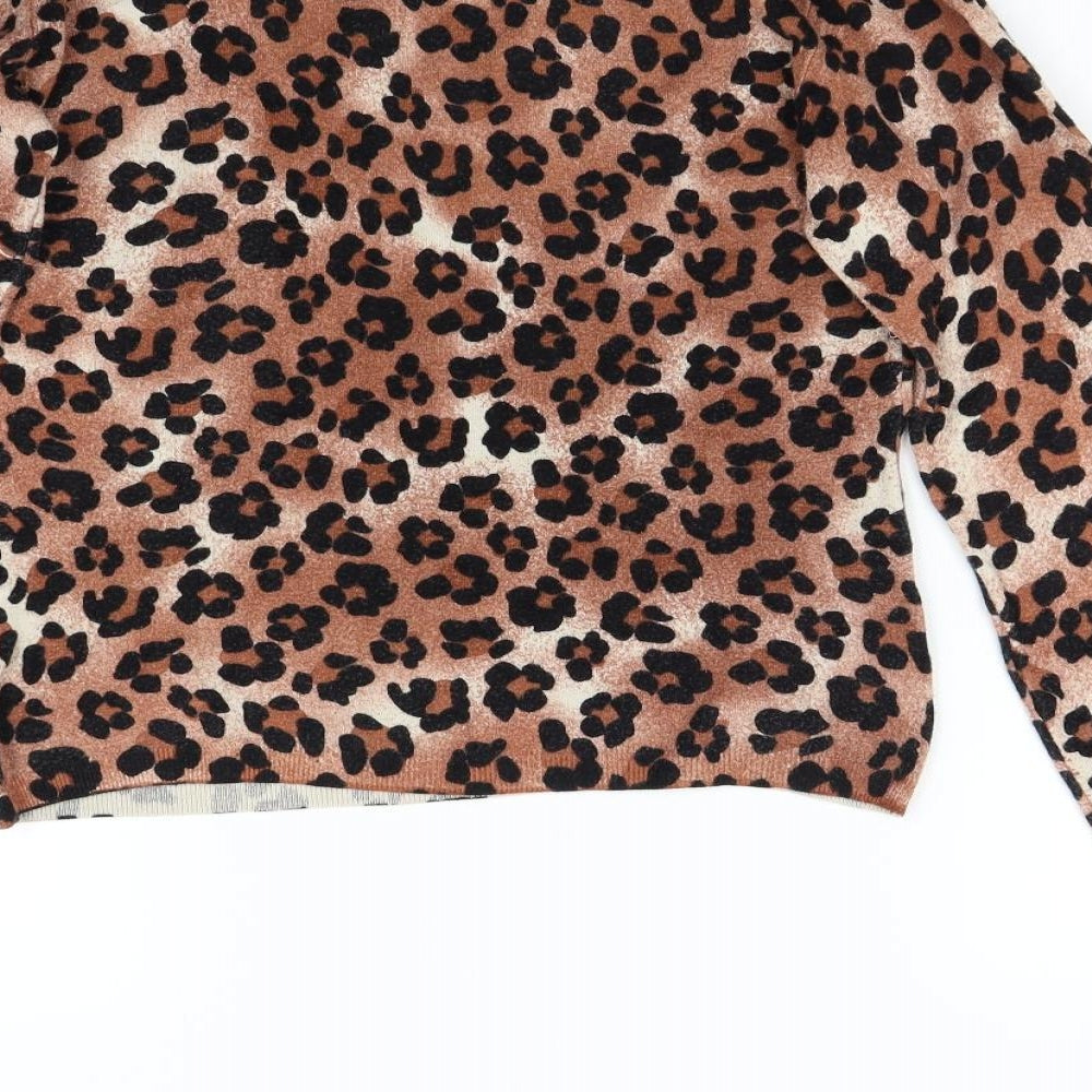 Womens UK Size L Preworn Brown Pullover Jumper