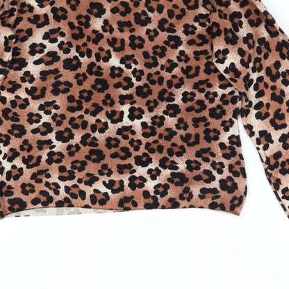 Womens UK Size L Preworn Brown Pullover Jumper