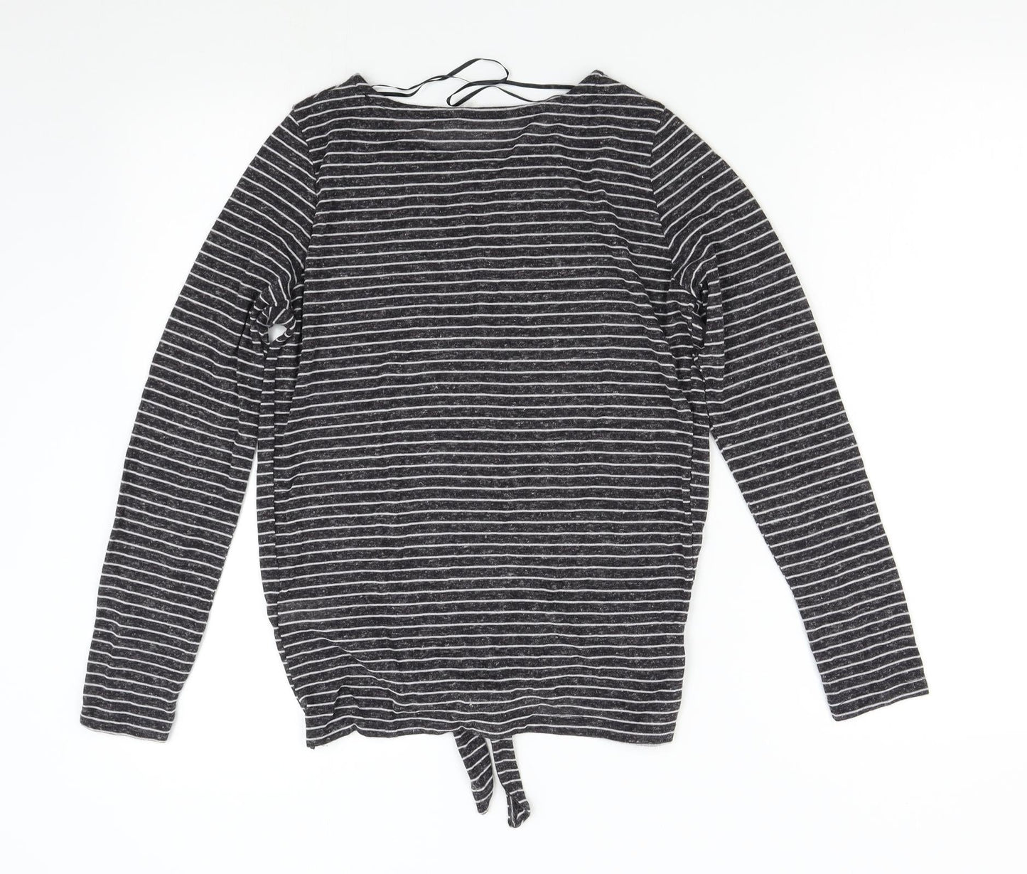 TU Womens Grey Striped Knit Pullover Jumper Size 8