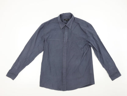 Mens UK Size L NEXT Grey  Button-Up Long Sleeve Casual Shirt