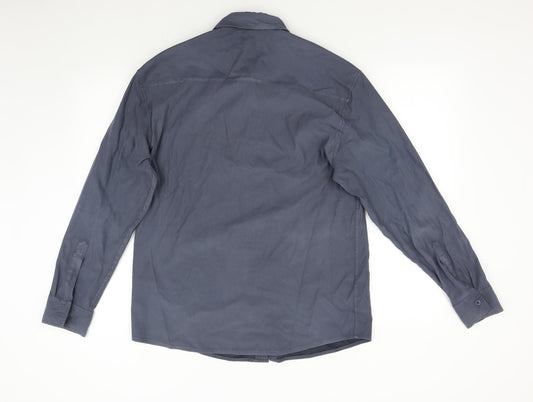 Mens UK Size L NEXT Grey  Button-Up Long Sleeve Casual Shirt