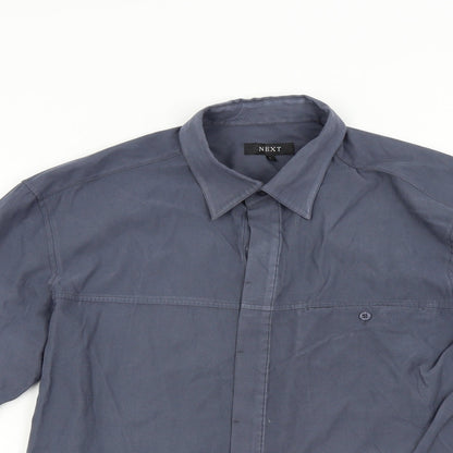 Mens UK Size L NEXT Grey  Button-Up Long Sleeve Casual Shirt