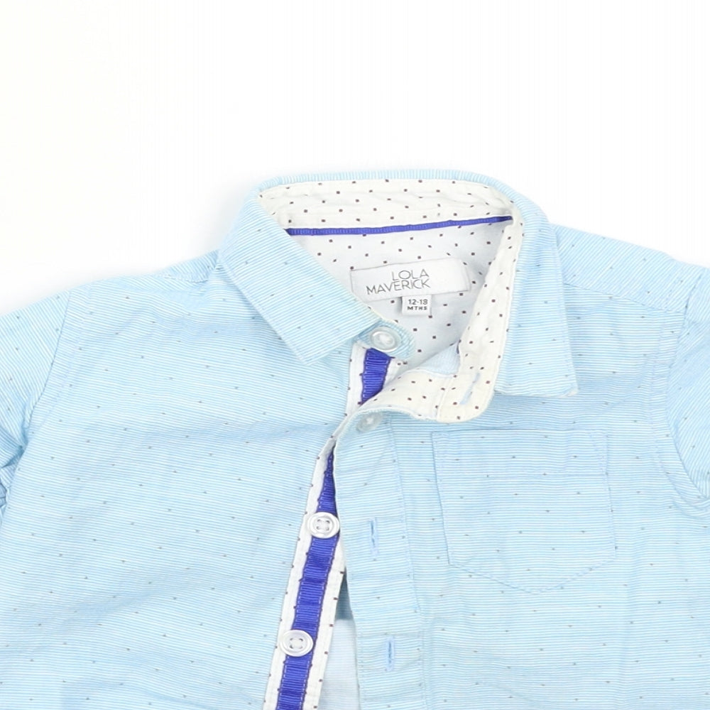 Lola & Maverick Baby Blue   Basic Button-Up Size 12-18 Months