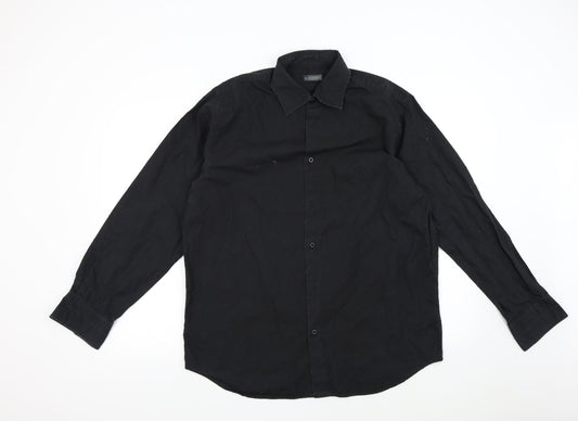 Woolworths Mens Black    Button-Up Size L