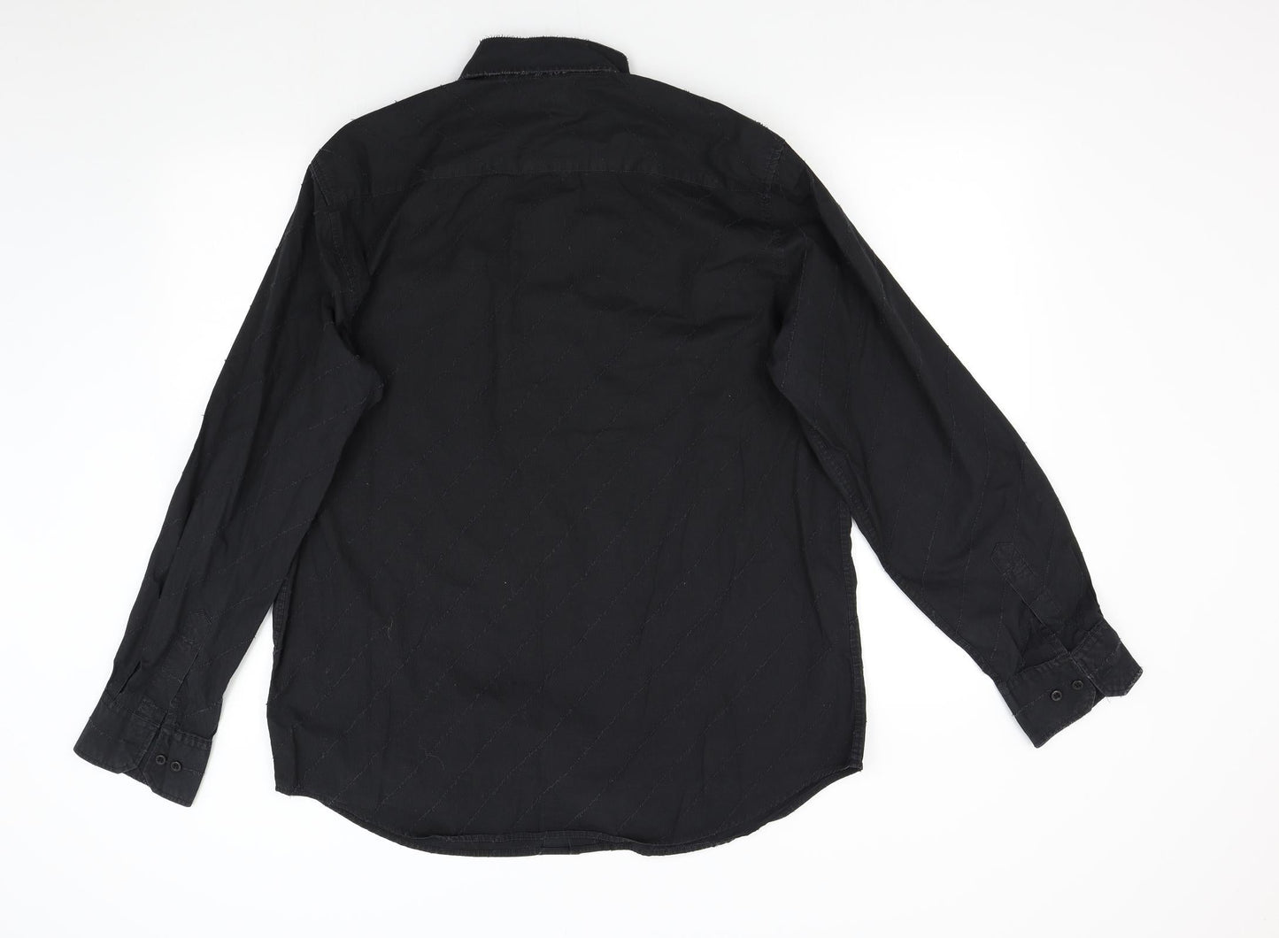 Woolworths Mens Black    Button-Up Size L