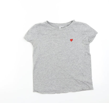 Womens UK Size XS H&M Grey Basic T-Shirt