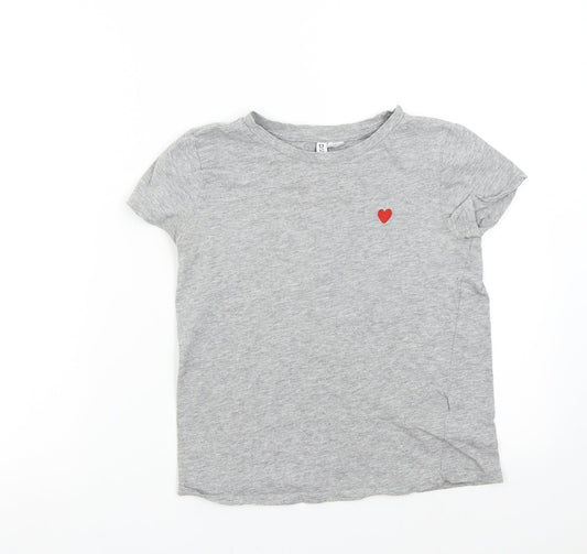 Womens UK Size XS H&M Grey Basic T-Shirt