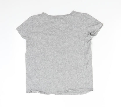 Womens UK Size XS H&M Grey Basic T-Shirt