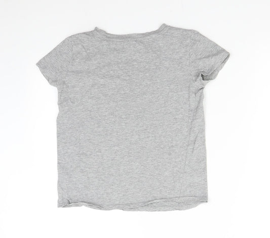 Womens UK Size XS H&M Grey Basic T-Shirt