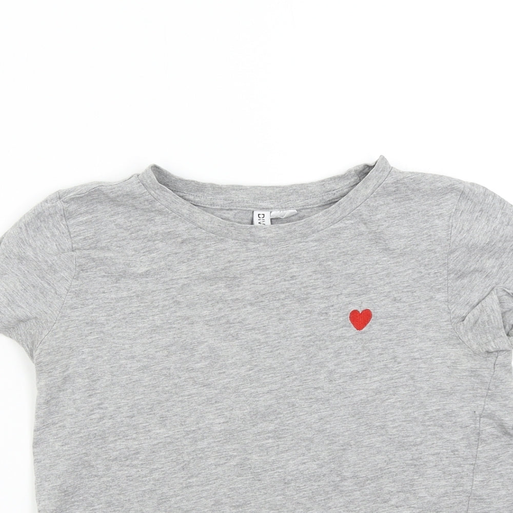 Womens UK Size XS H&M Grey Basic T-Shirt
