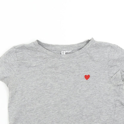 Womens UK Size XS H&M Grey Basic T-Shirt