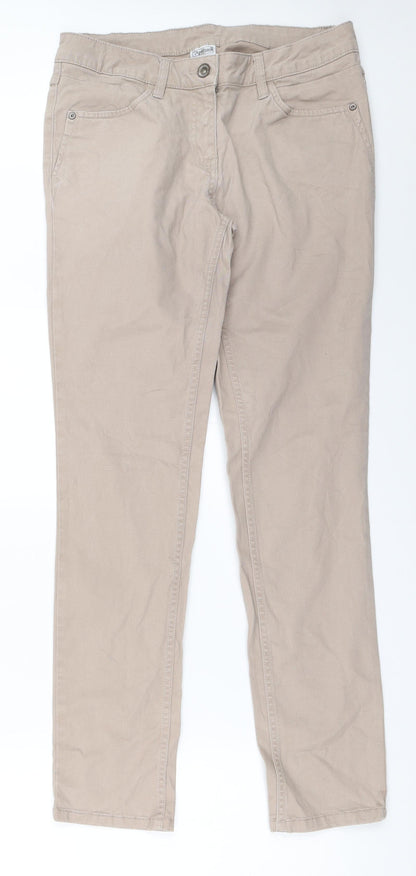 Womens UK Size 28 in UpFashion Regular Fit Straight Beige Jeans