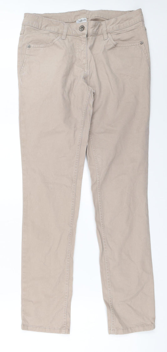 Womens UK Size 28 in UpFashion Regular Fit Straight Beige Jeans