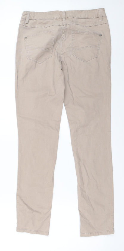 Womens UK Size 28 in UpFashion Regular Fit Straight Beige Jeans