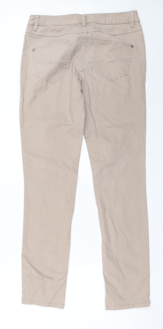 Womens UK Size 28 in UpFashion Regular Fit Straight Beige Jeans