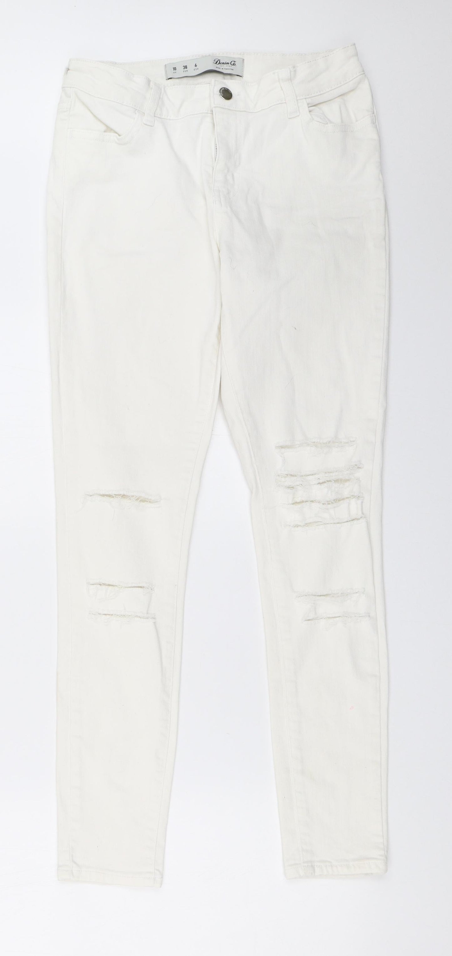 Primark Womens White   Skinny Jeans Size 10 L28 in