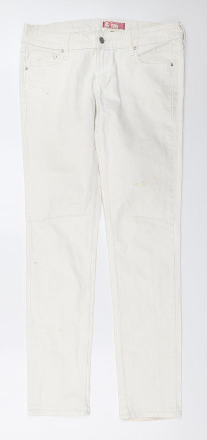 Fit Squin Womens White   Straight Jeans Size 30 in L33 in