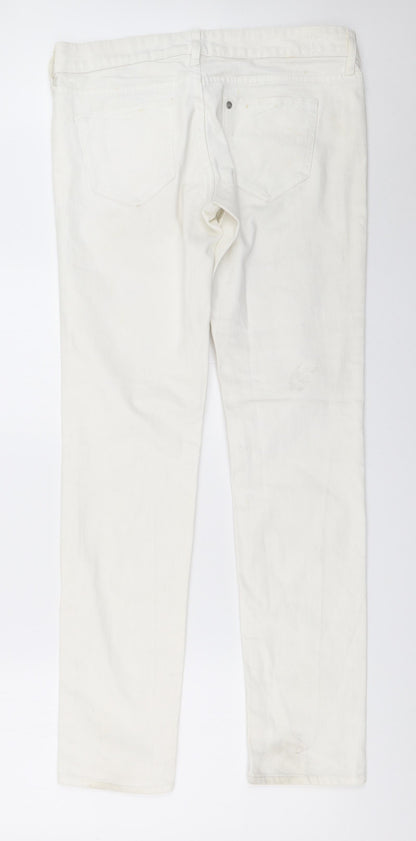 Fit Squin Womens White   Straight Jeans Size 30 in L33 in