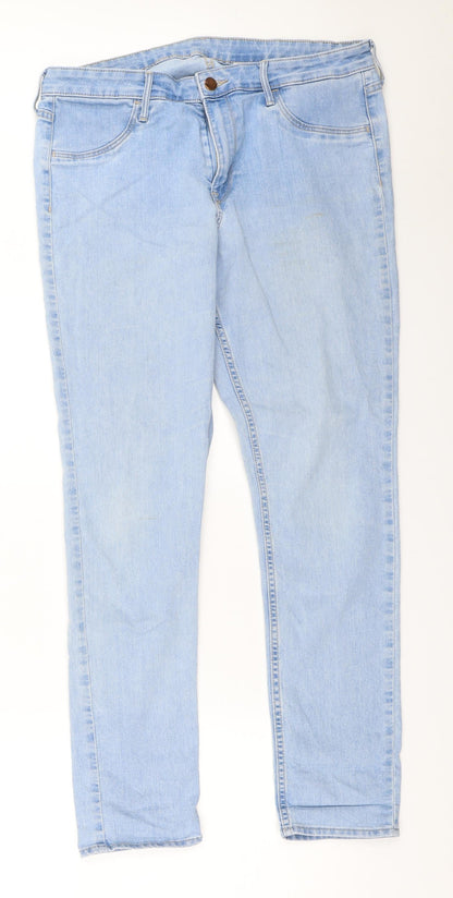 Womens UK Size 33 in H&M Regular Fit Straight Blue Jeans