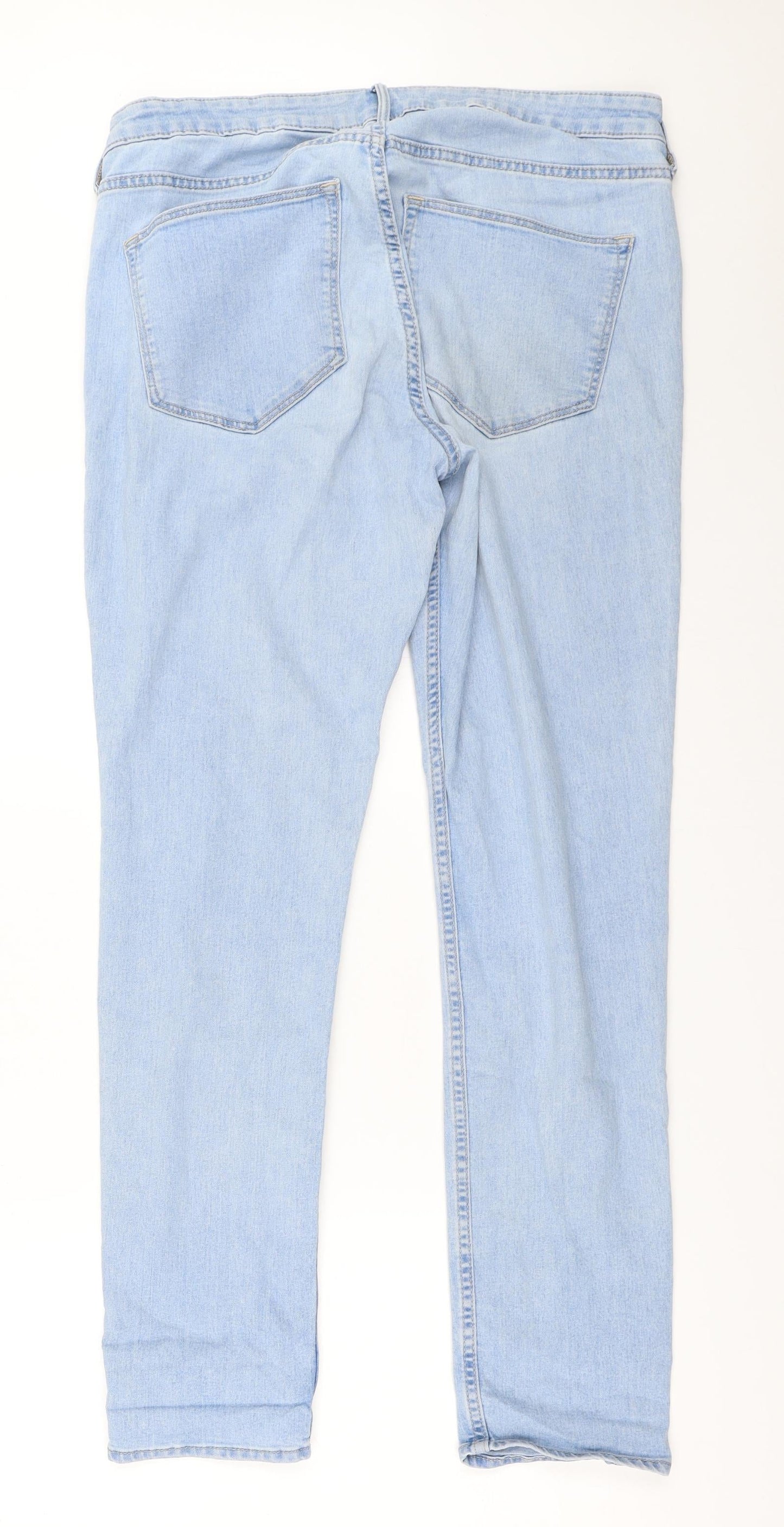 Womens UK Size 33 in H&M Regular Fit Straight Blue Jeans