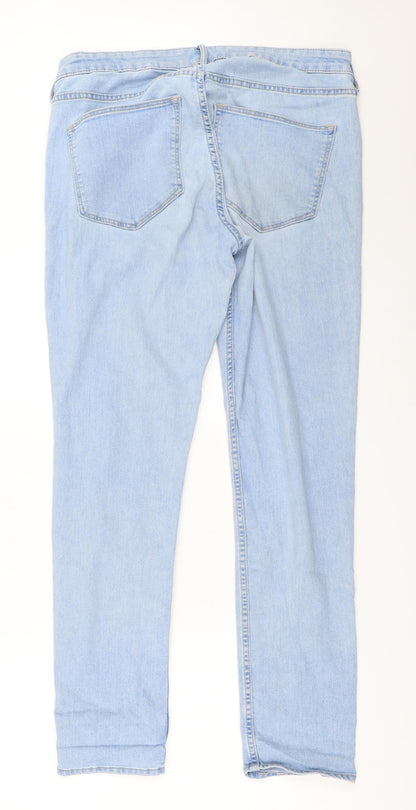 Womens UK Size 33 in H&M Regular Fit Straight Blue Jeans