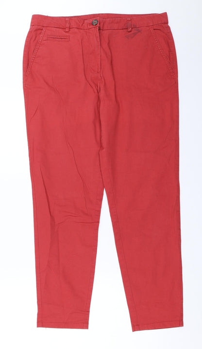 Nutmeg Womens Red   Chino Trousers Size 10 L27 in
