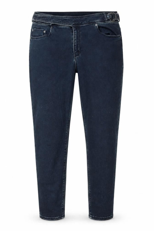 Front view of ASOS women’s blue skinny jeans, size UK 30, in, 26-inch leg